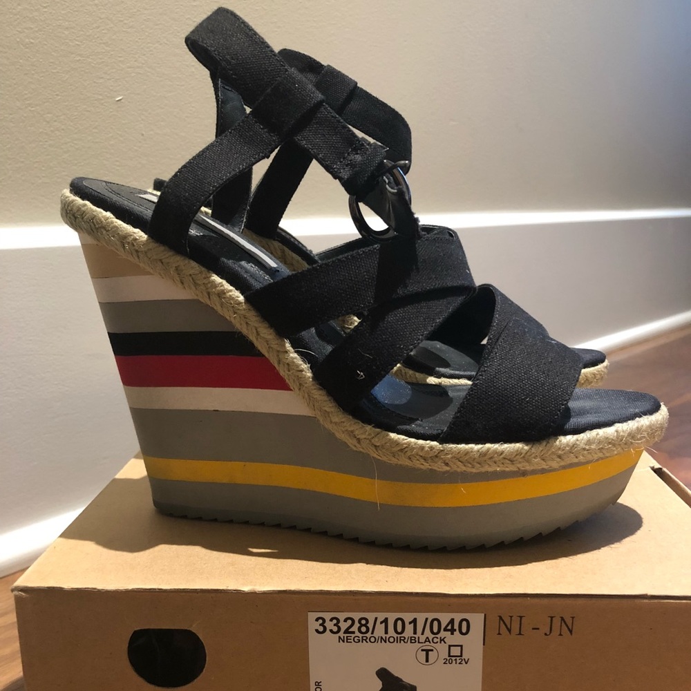 Zara Cuna Multicolor platform Sandals, 6.5